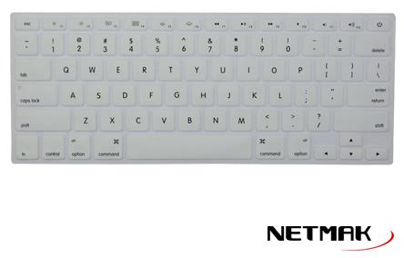 PROTECTOR SILICONA TECLADO - MACBOOK AIRPRORETINA - BLANCO - PROTEGE DEL AAGUA Y EL POLVO - NM-PK16W - NETMAK